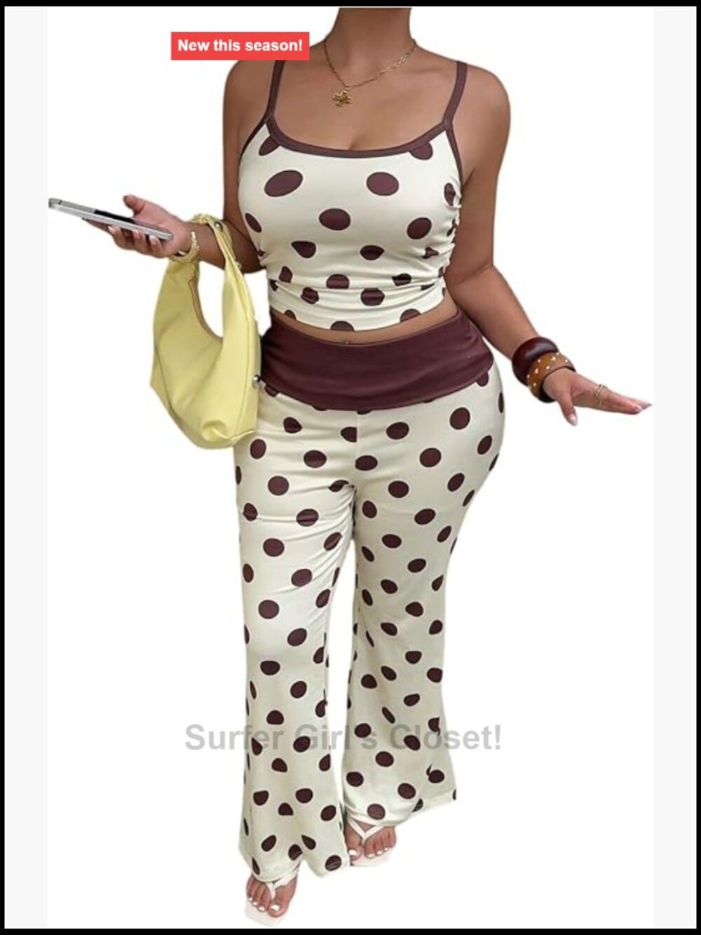 Women's Plus Size 2 Piece Workout Set Polka Dot Crop Top Flare Pants